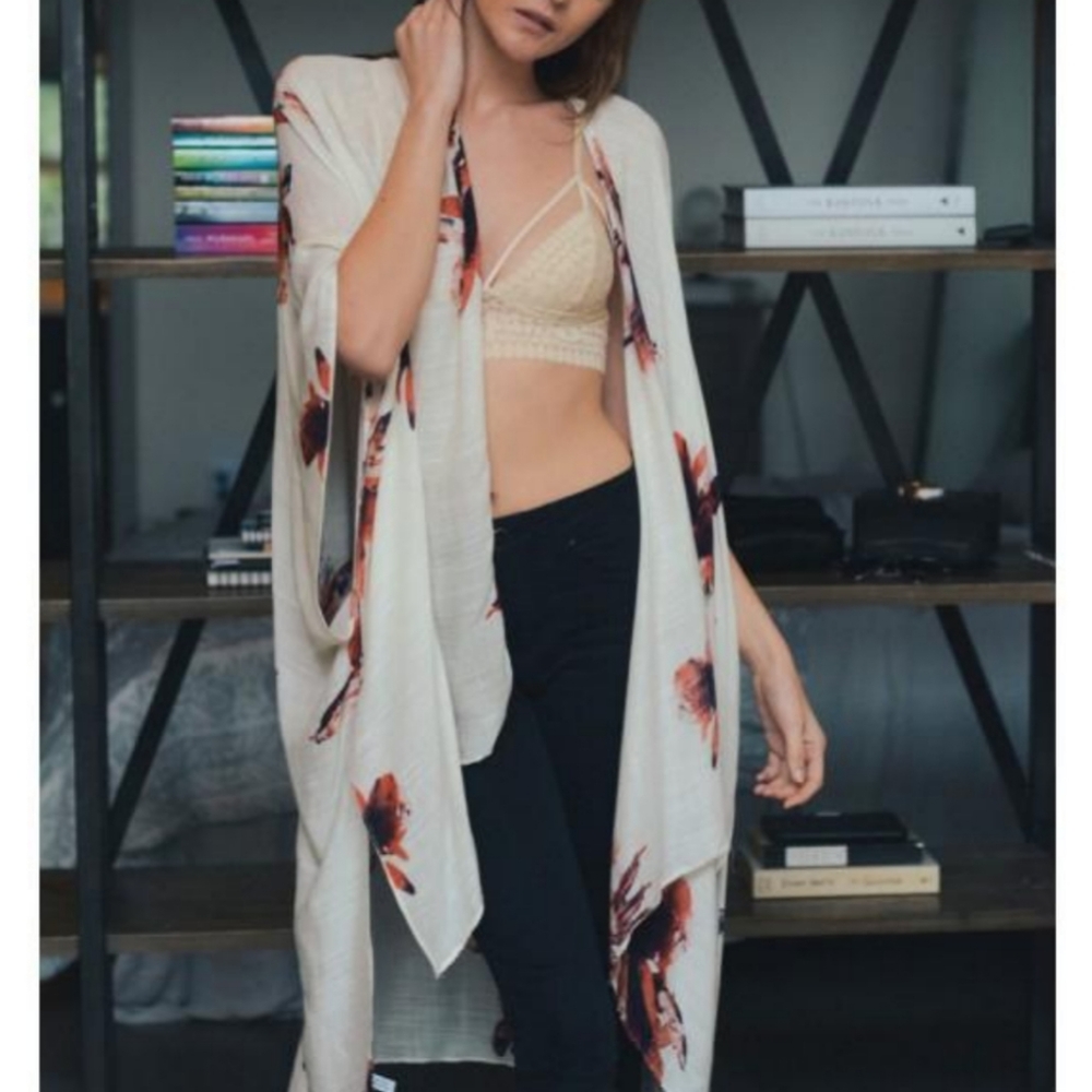 🆕️ Floral Print Kimono Cover Up - Picture 11 of 16